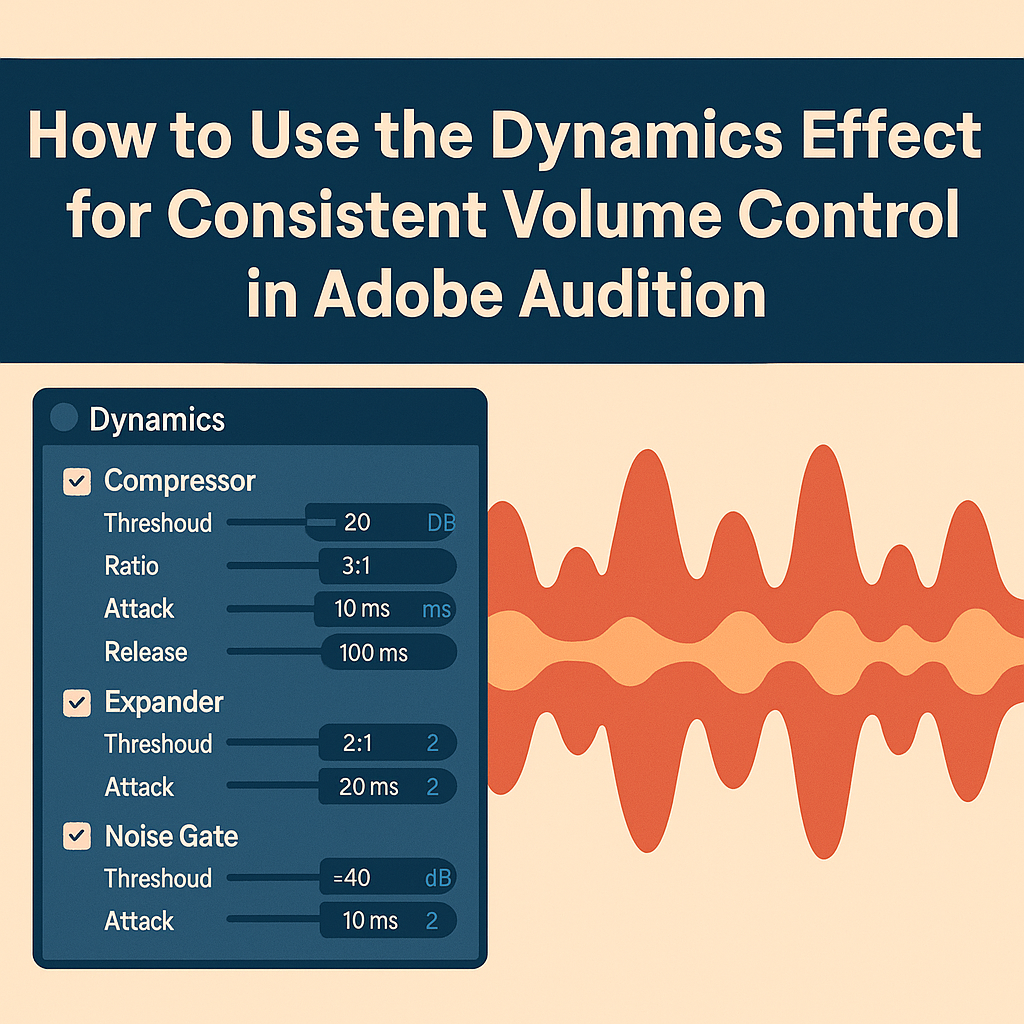 How to Use the Dynamics Effect for Consistent Volume Control in Adobe Audition
